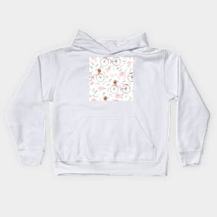 Whimiscal Bicycles | Watercolor | Rose pink Kids Hoodie